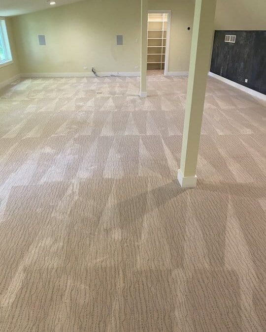 Carpeted room showcasing clean, freshly maintained flooring, emphasizing the importance of professional carpet cleaning services by Wiz Team Inc.