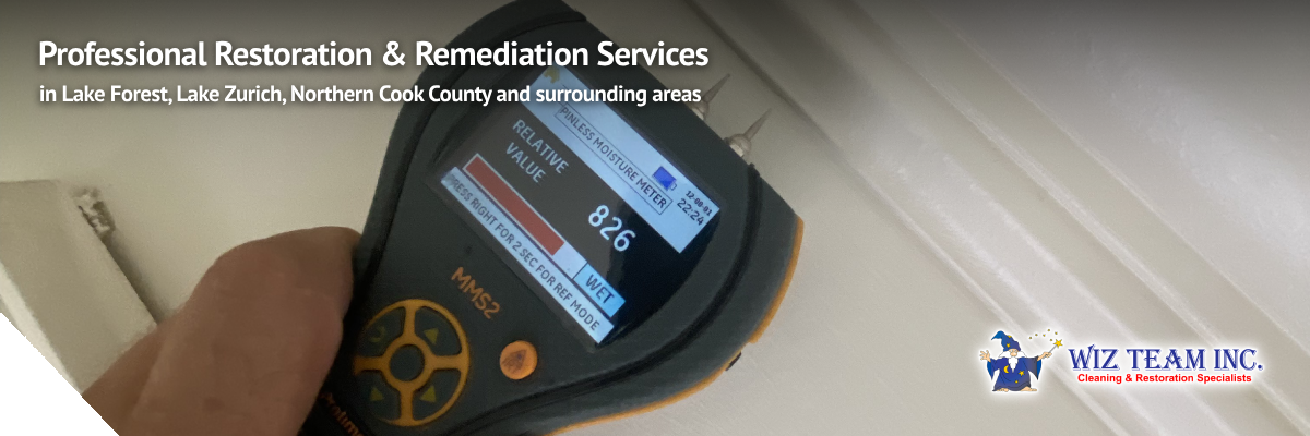 Wiz Team, Inc. staff restoring fire and water damage in Lake Forest with safe, effective remediation services.